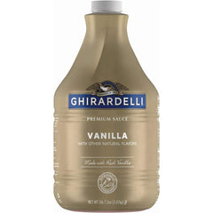 Ghirardelli botella frontal de 89.9 oz mostrando etiqueta clara y volumen grande