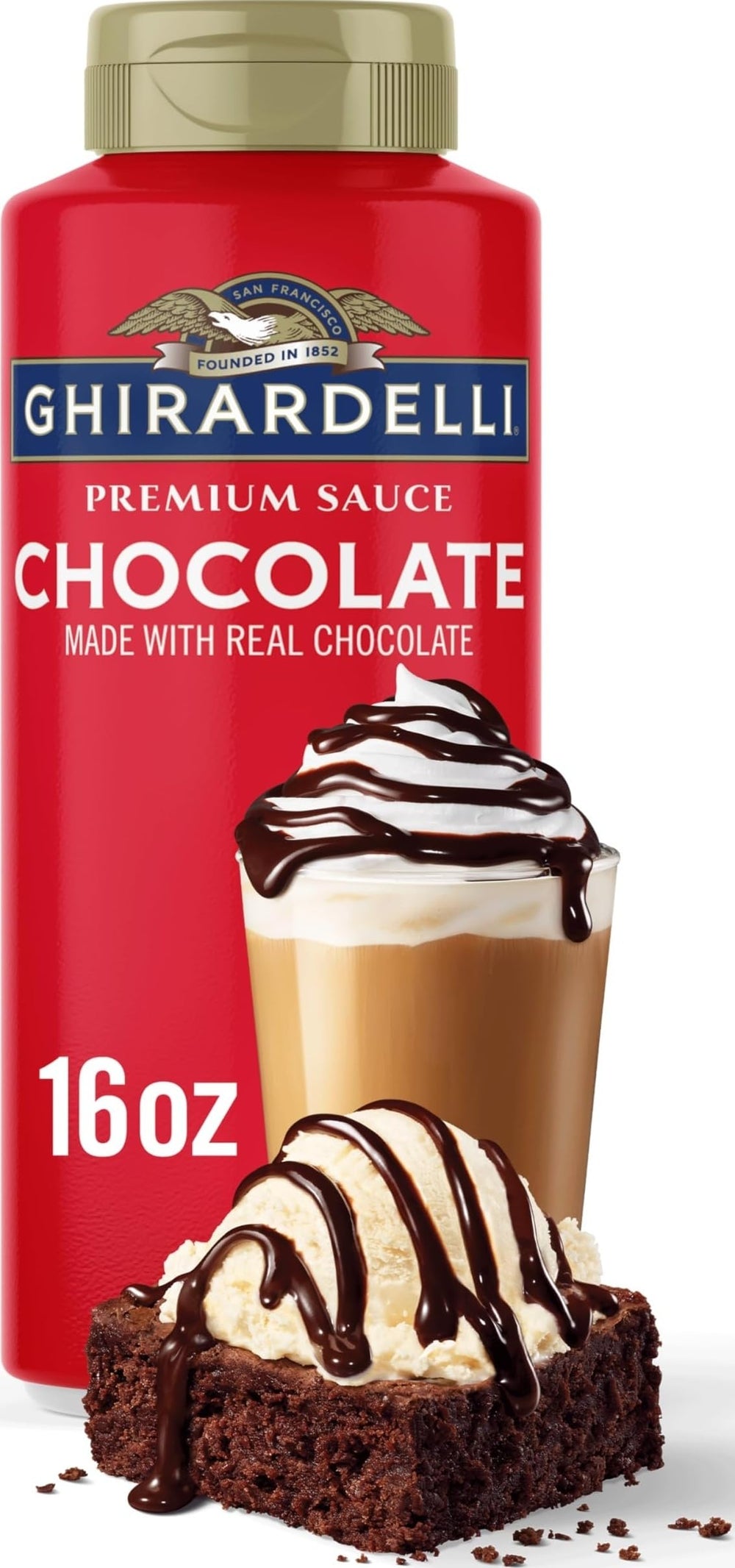 Ghirardelli vista frontal del pack de seis botellas, ideal para eventos