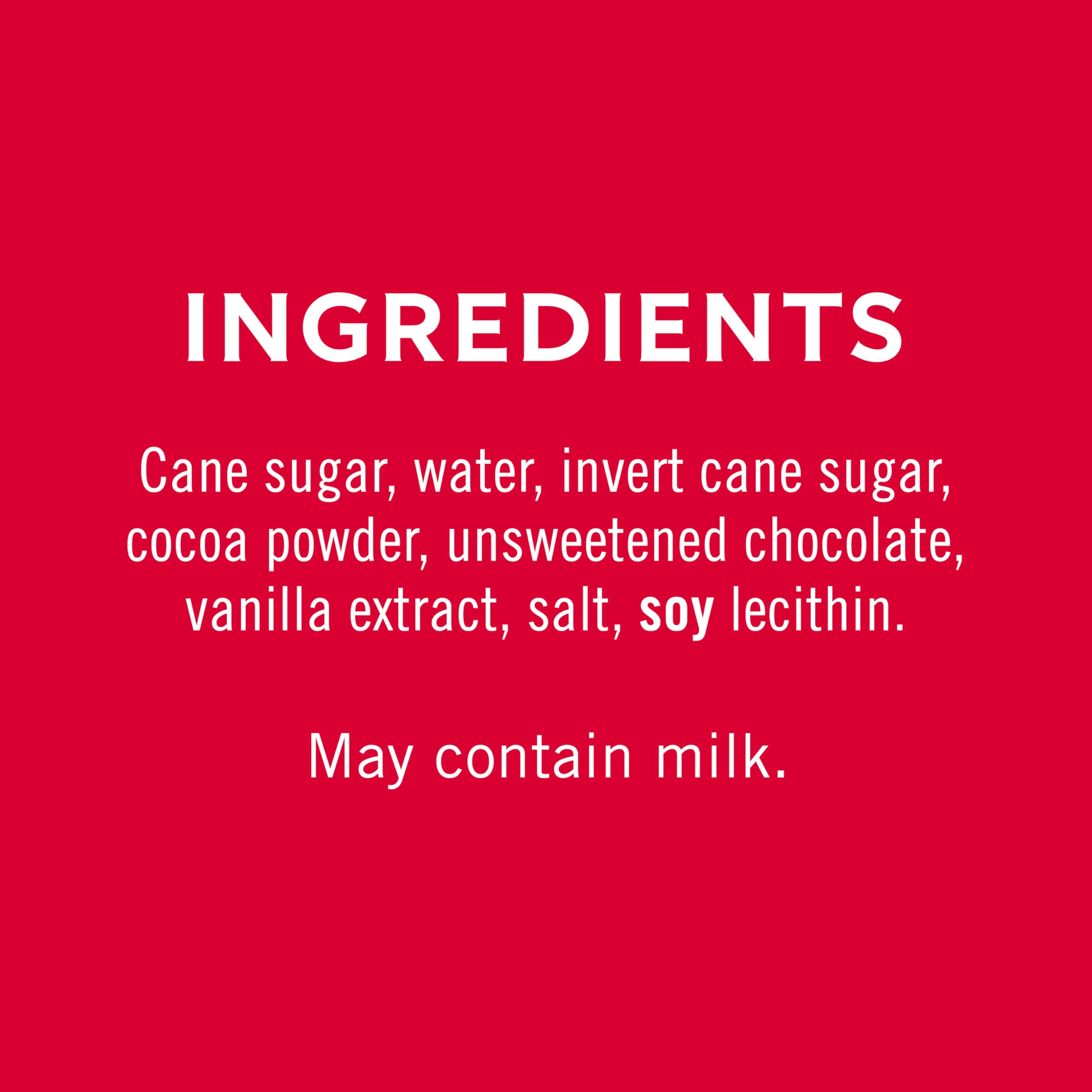 Ghirardelli etiqueta y datos del producto, permite verificar ingredientes y uso