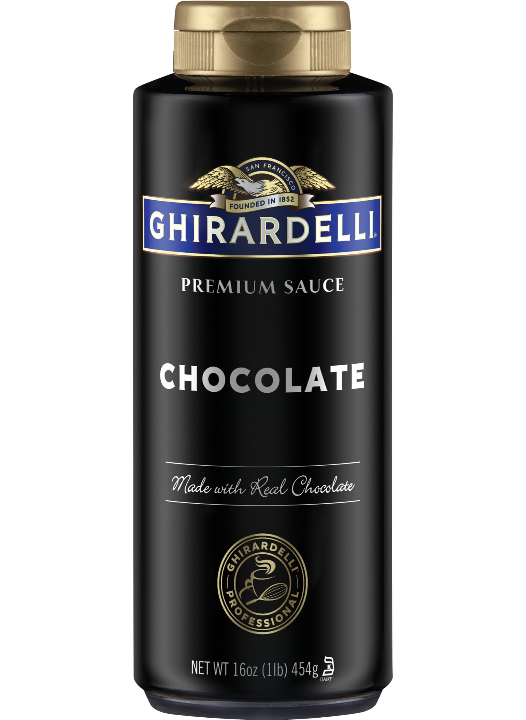 Ghirardelli textura de salsa en primer plano resaltando brillo y cremosidad