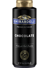 Ghirardelli textura de salsa en primer plano resaltando brillo y cremosidad