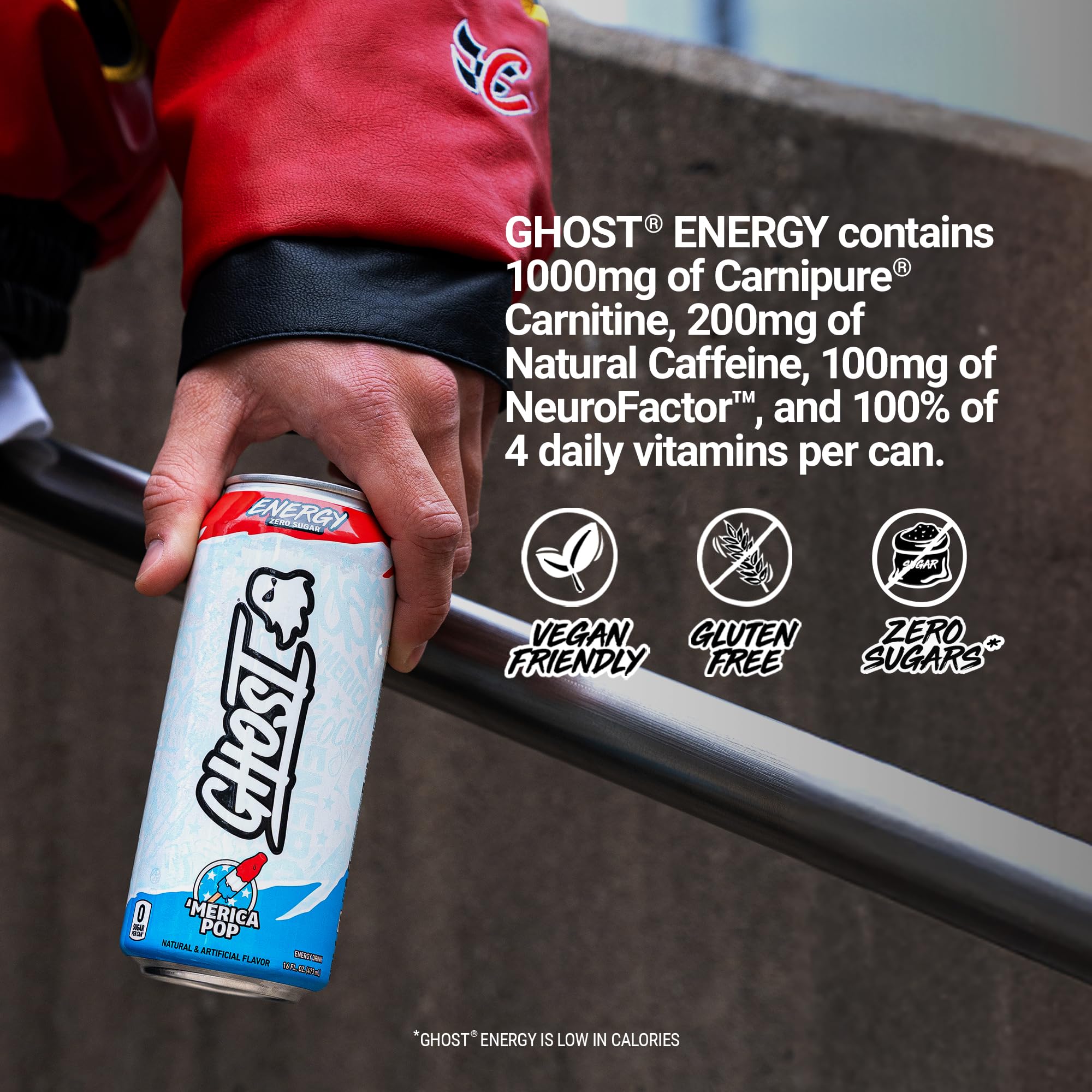 GHOST etiqueta legible con ingredientes claros y dosis transparentes