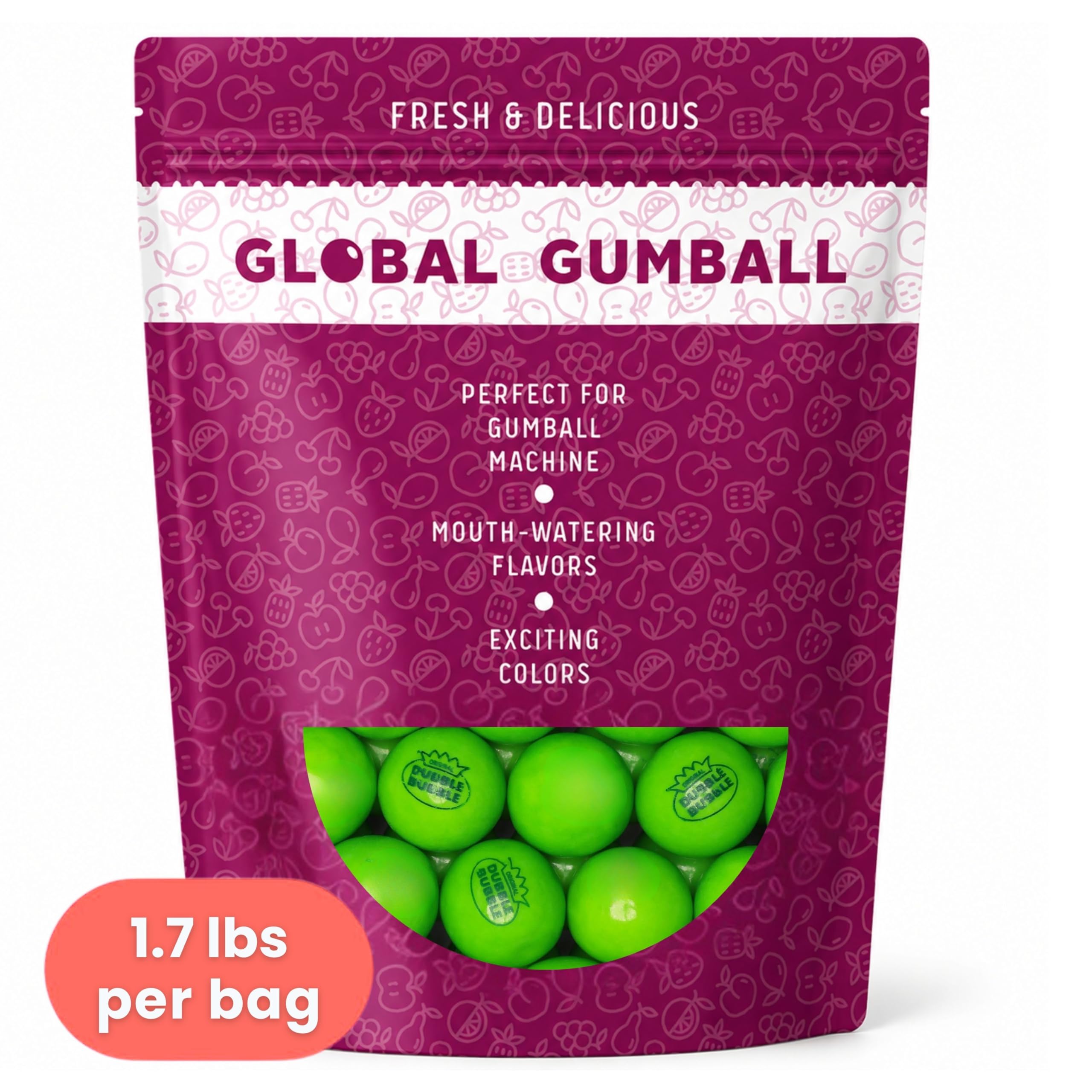Global Gumball detalle de textura que ilustra recubrimiento resistente