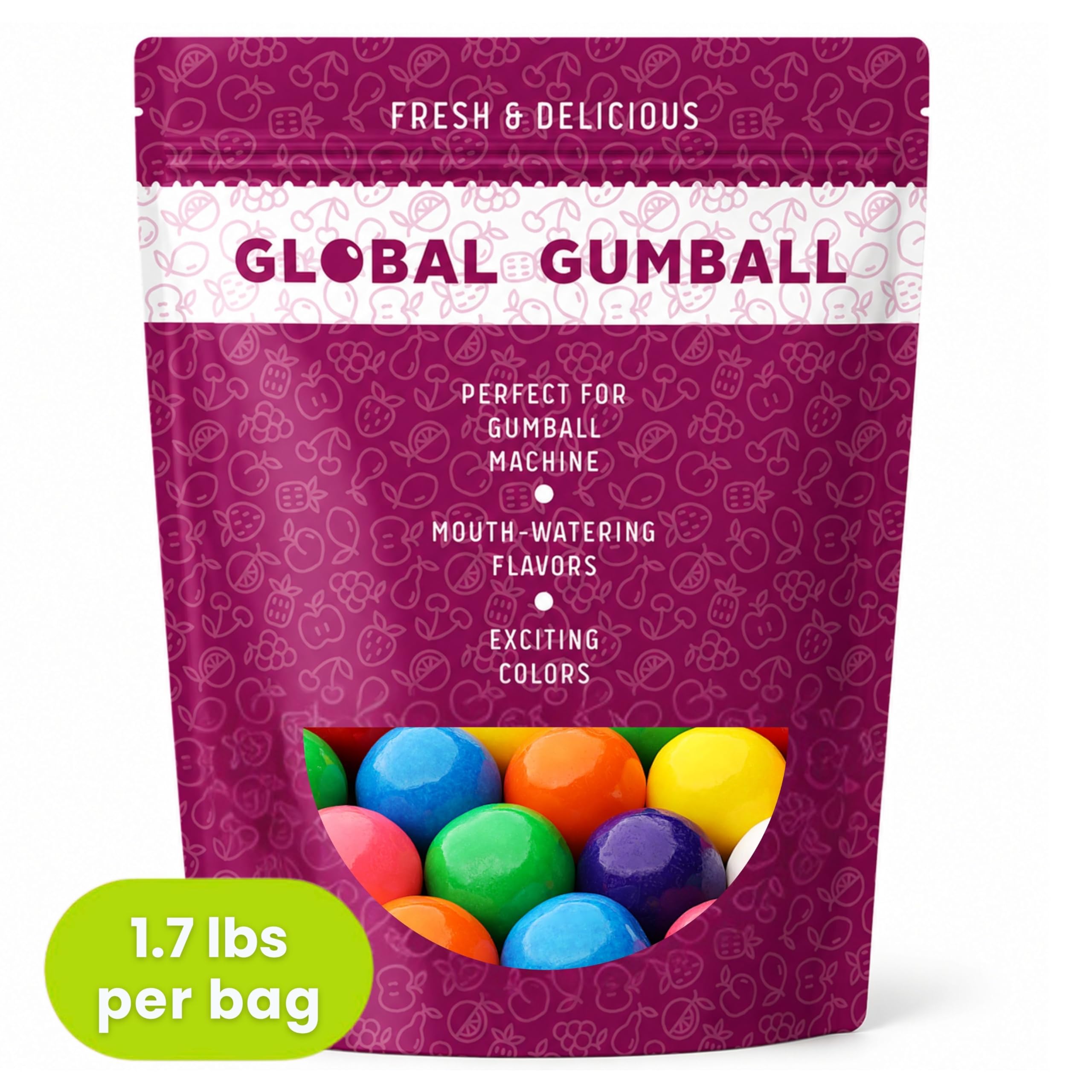 Global Gumball gumballs en máquina, compatible con rueda 22–27 mm