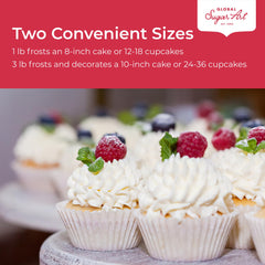Global Sugar Art en uso decorando cupcake con roseta definida para acabados profesionales