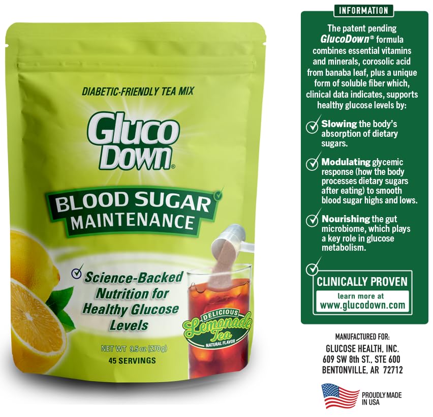 GLUCODOWN porción servida junto a una regla para comparar tamaño práctico