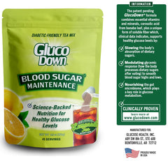 GLUCODOWN porción servida junto a una regla para comparar tamaño práctico