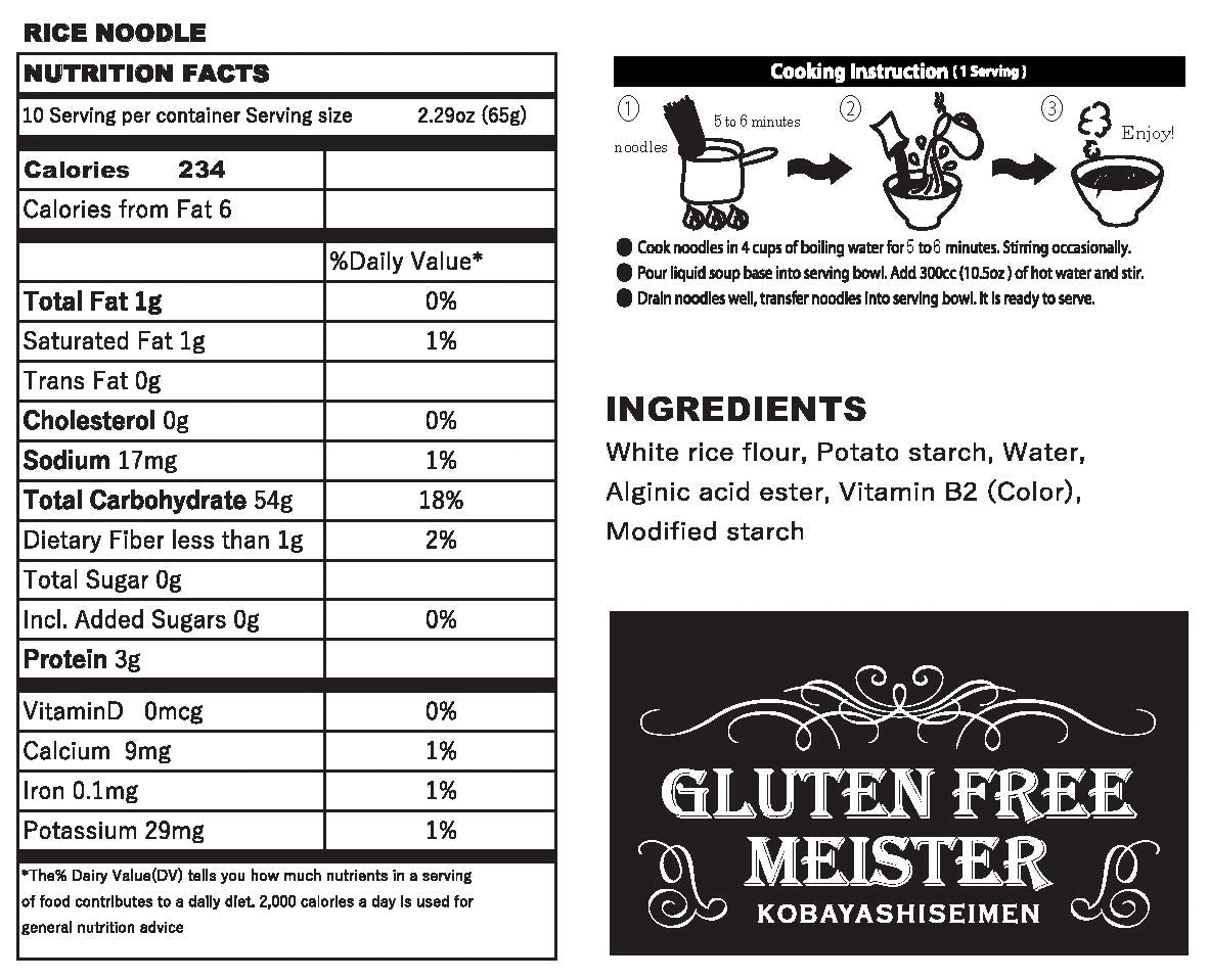 Gluten Free Meister fideos servidos en tazón con caldo y toppings, disfrute inmediato
