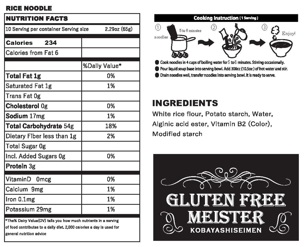 Gluten Free Meister fideos servidos en tazón con caldo y toppings, disfrute inmediato