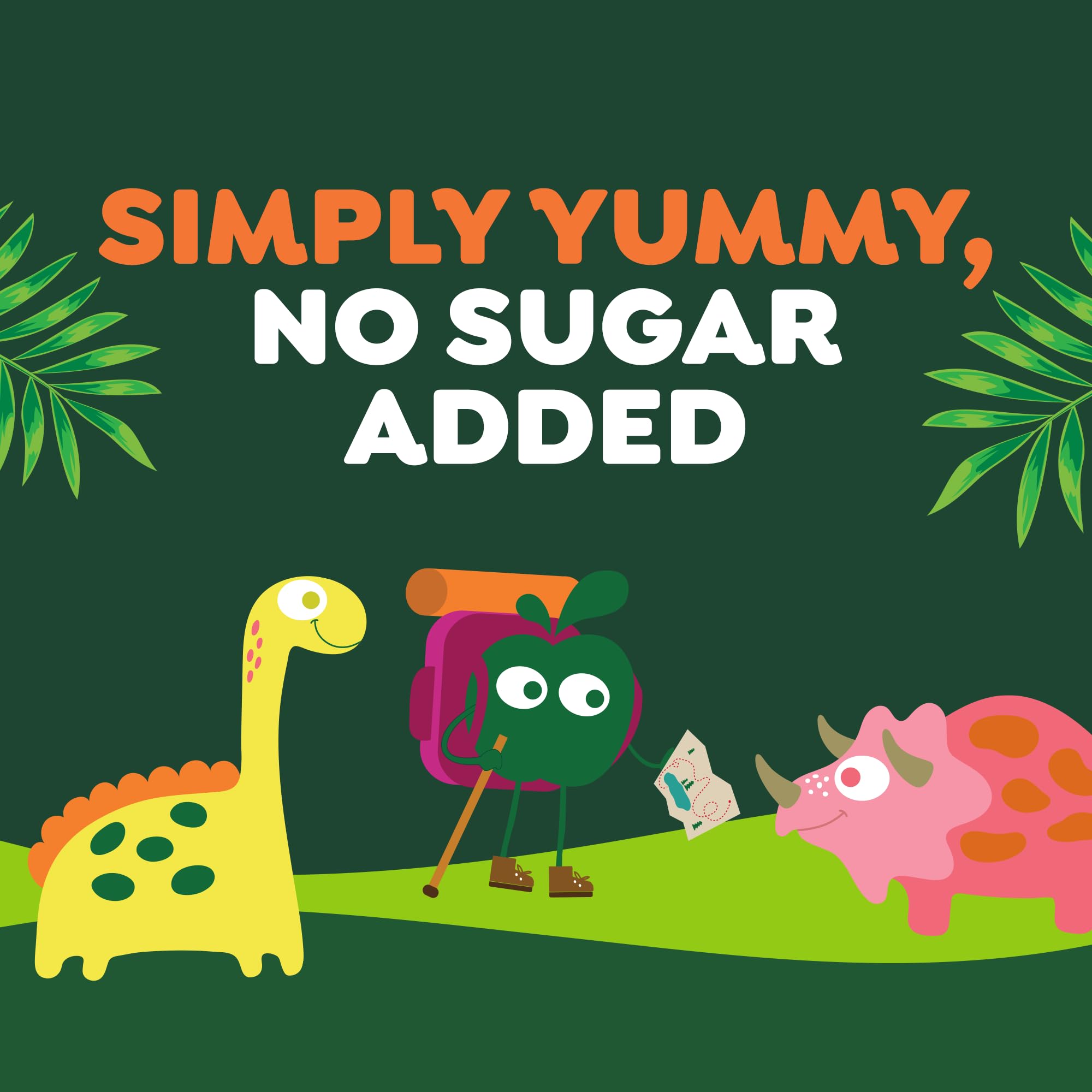 GoGo squeeZ empaque con ilustraciones de dinosaurios que entretienen a niños