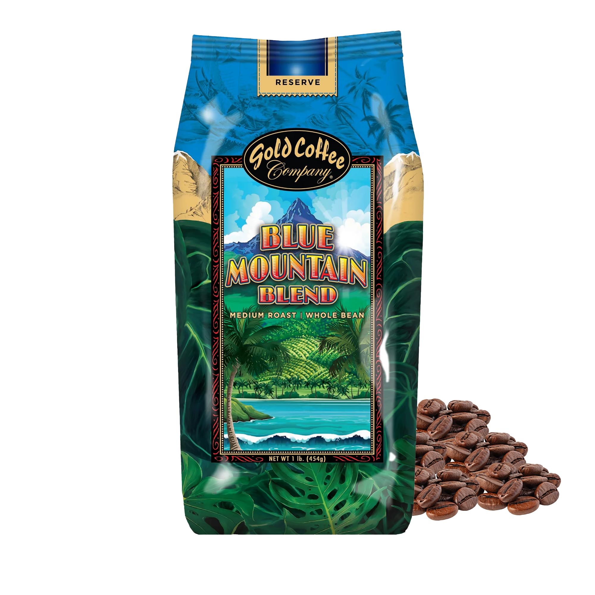 Gold Coffee Company paquete frontal mostrando diseño y frescura