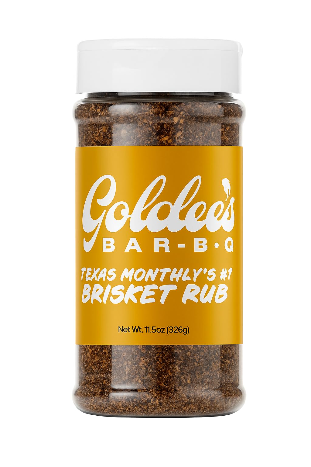 Goldee's frasco frontal del rub mostrando etiqueta y aroma intenso para mejor costra