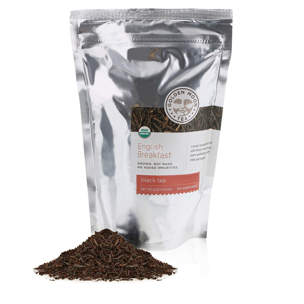 Golden Moon Tea primer plano de textura, aroma visible y calidad
