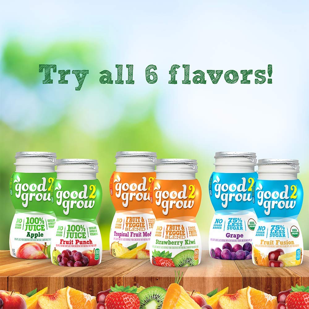 good2grow botellas en mesa de fiesta infantil, opción práctica para meriendas