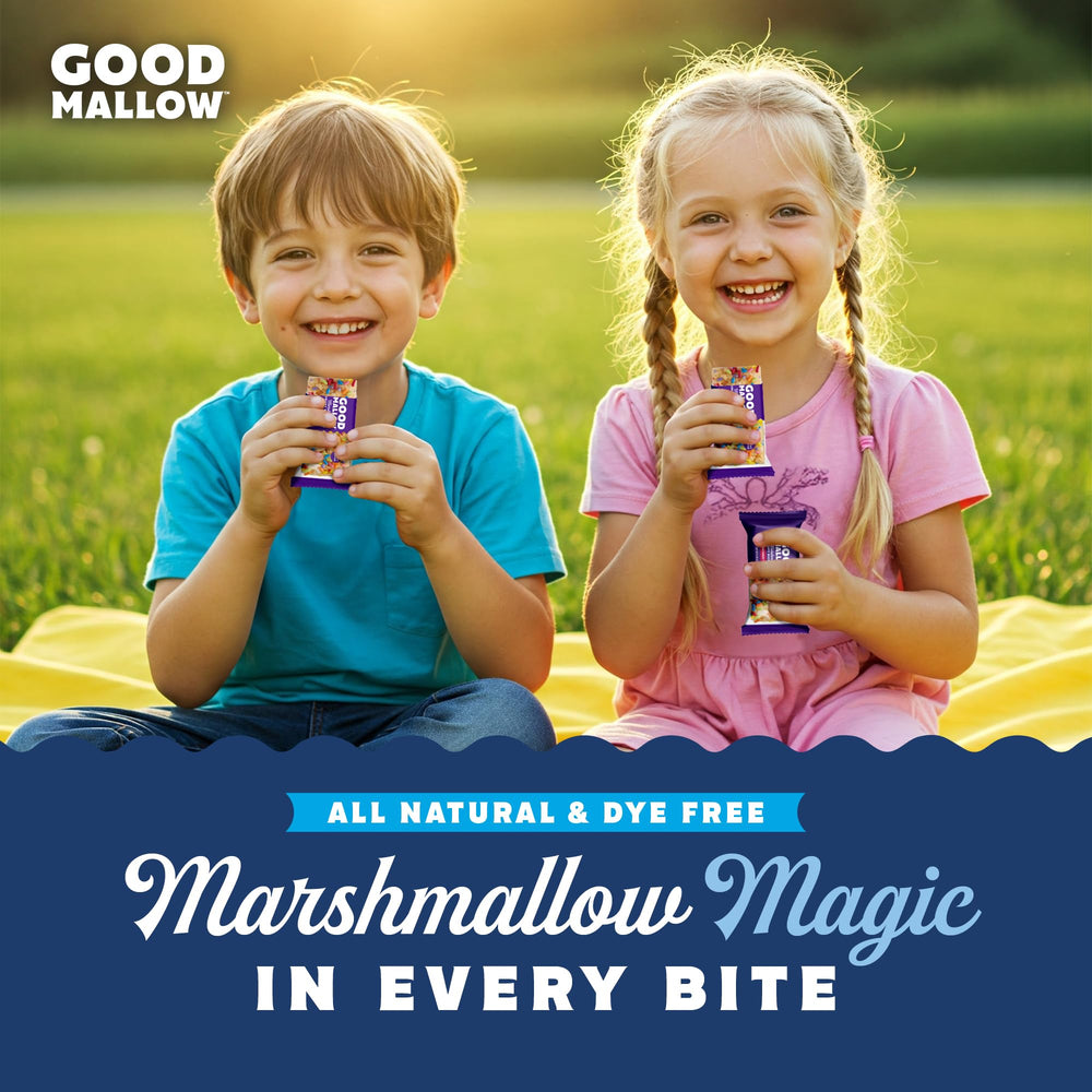 GoodMallow primer plano textura con malvavisco vegano, masticable y suave