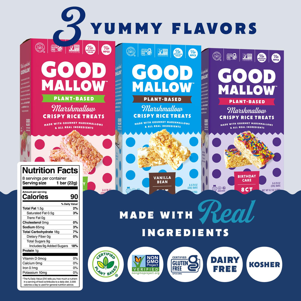 GoodMallow barrita envuelta individualmente, conveniente y portátil