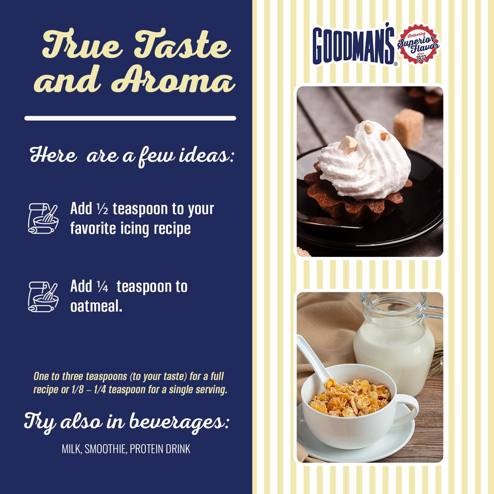 Goodman's envase en mesa de desayuno sugiriendo uso versátil y sabor real