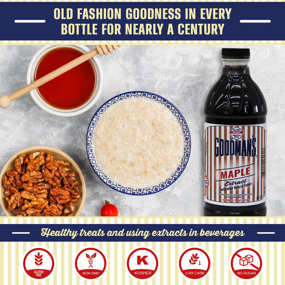 Goodman's etiqueta destacando ingredientes naturales y certificaciones claras