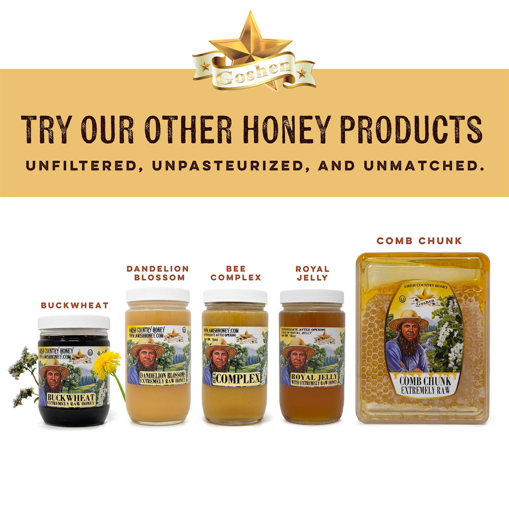 Goshen Honey frasco en cocina rústica, ideal para uso diario y gourmet