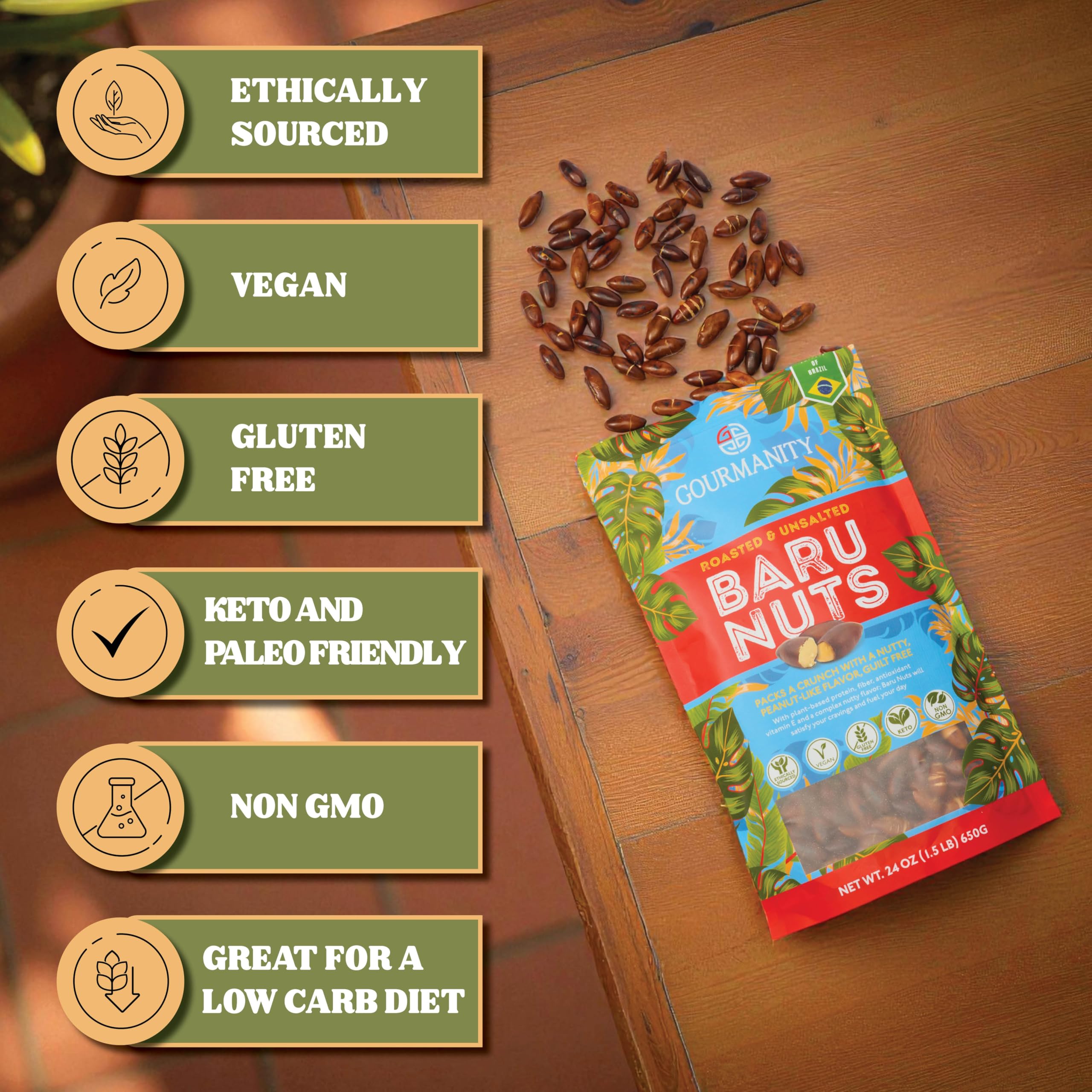 Gourmanity cuenco con Baru Nuts listas para consumir, aporte proteico y snack saludable