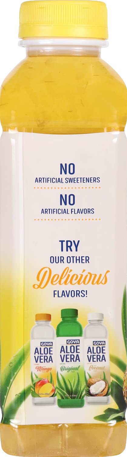 Goya aloe piña mezclado en smoothie frutal, aporta sabor y versatilidad