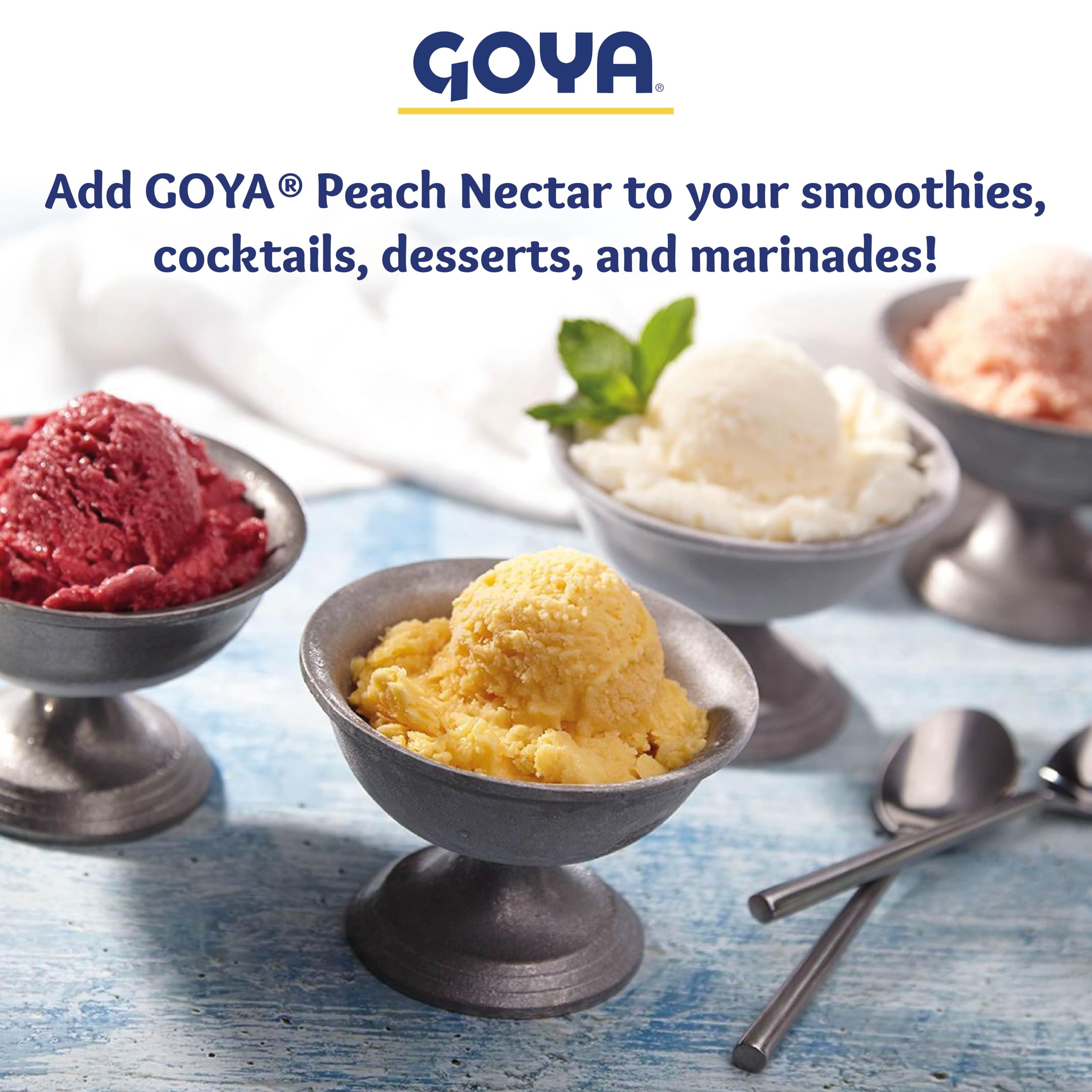 Goya néctar de durazno usado en cocina como ingrediente para recetas