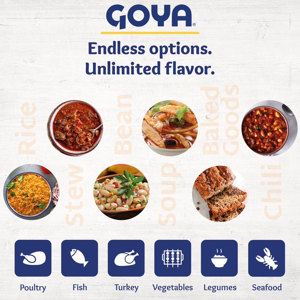 Goya paquete 24 oz al lado de utensilios, tamaño ideal para hogar