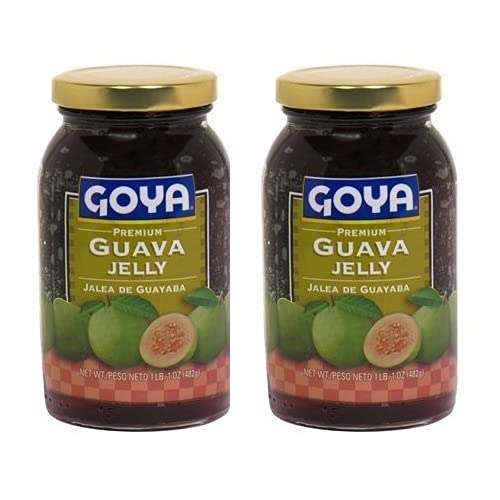Goya jalea de guayaba frasco frontal mostrando etiqueta y uso versátil