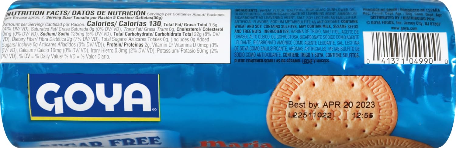 Goya galletas Maria sin azúcar usadas como base en postre casero mostrando uso
