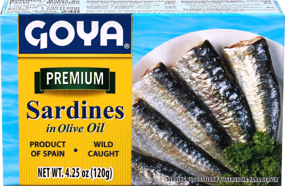 Goya sardinas lata abierta con aceite de oliva listo para consumir