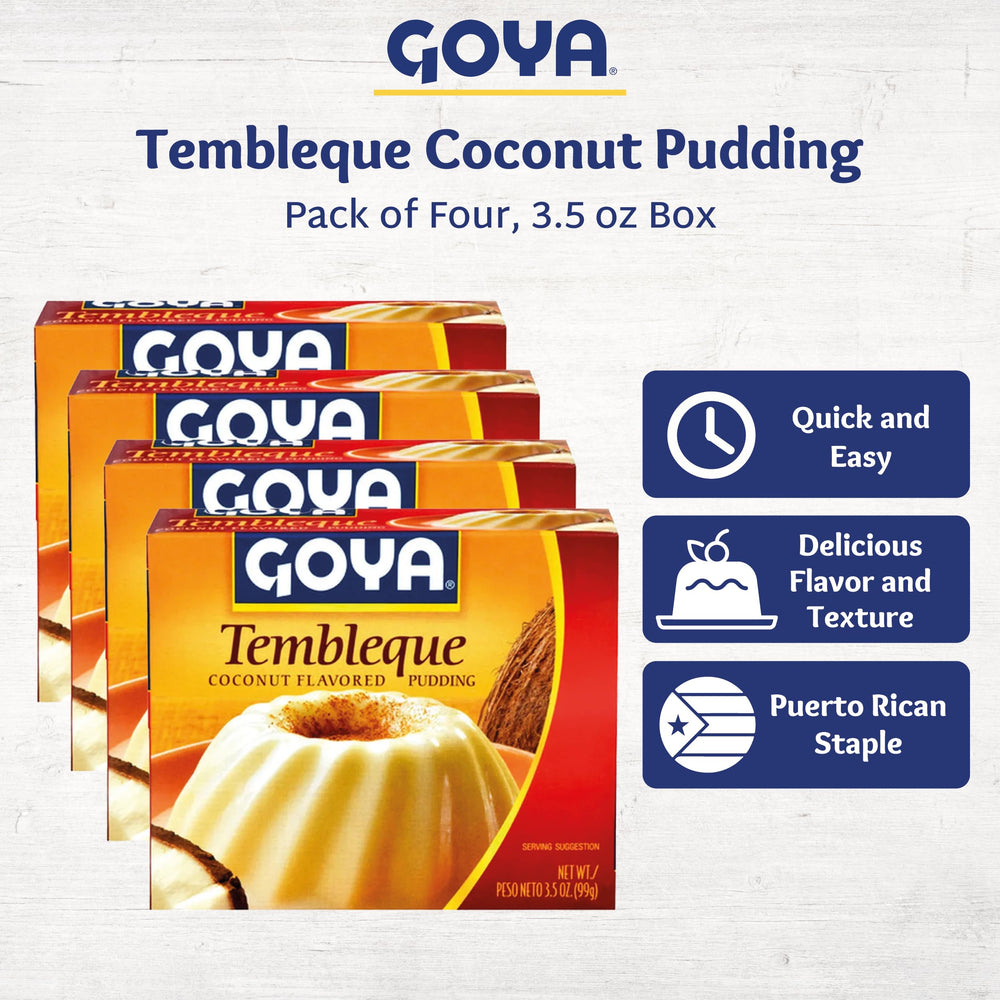 Goya mezcla Tembleque en polvo junto a ingredientes para preparar rápido