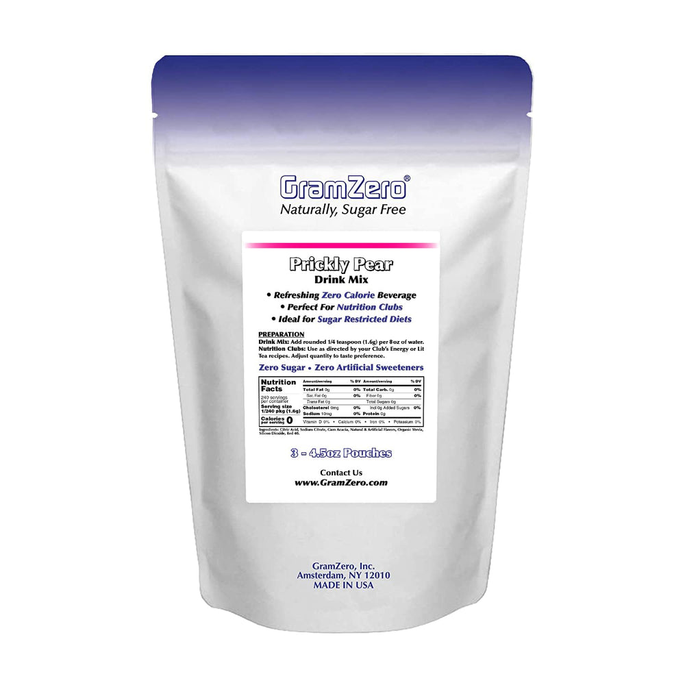 GramZero comparación de tamaño del sobre y porciones por envase