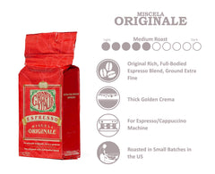 Grande Italia molido ex fino en primer plano texturas para espresso