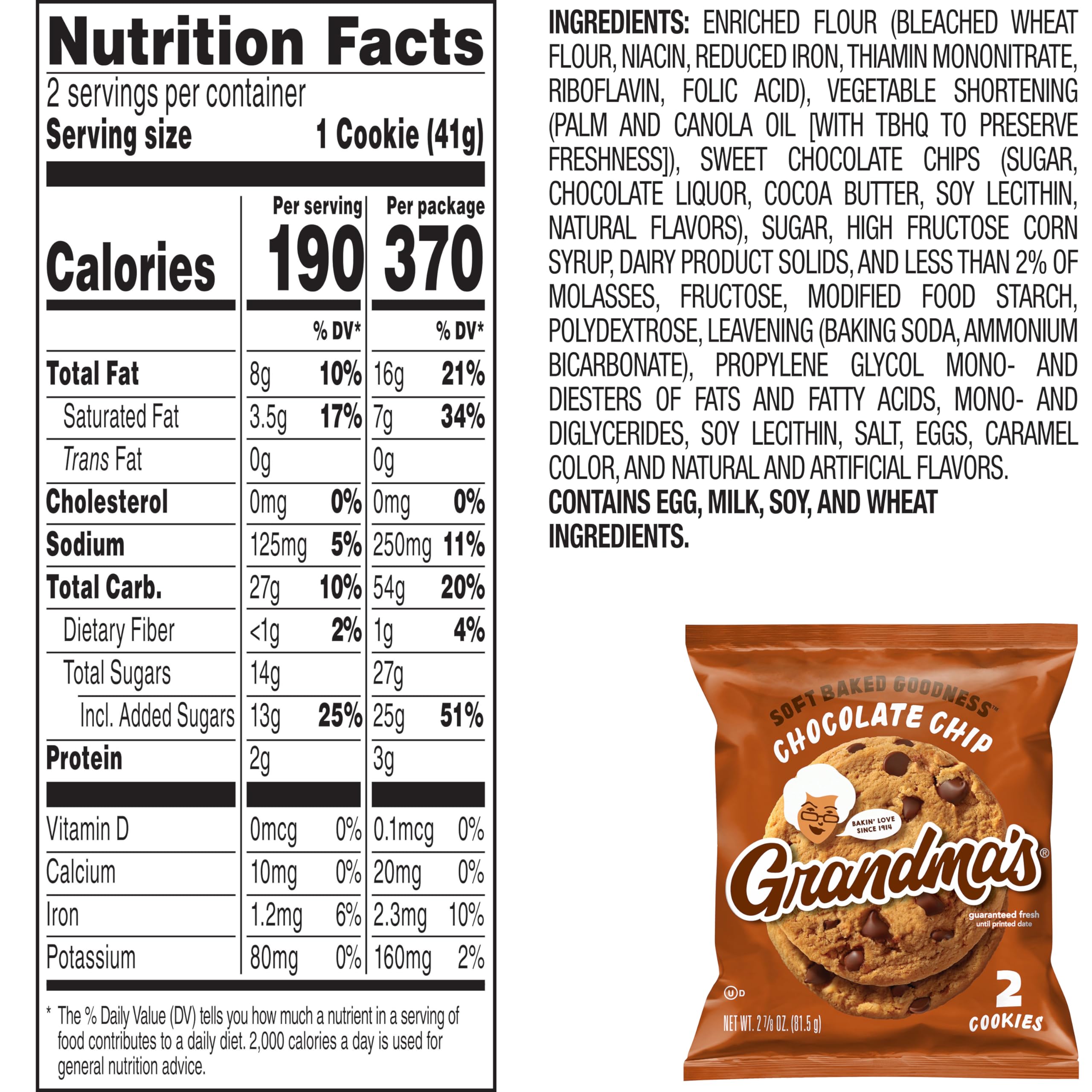 Grandma's galletas en mano para comparar escala y porción práctica