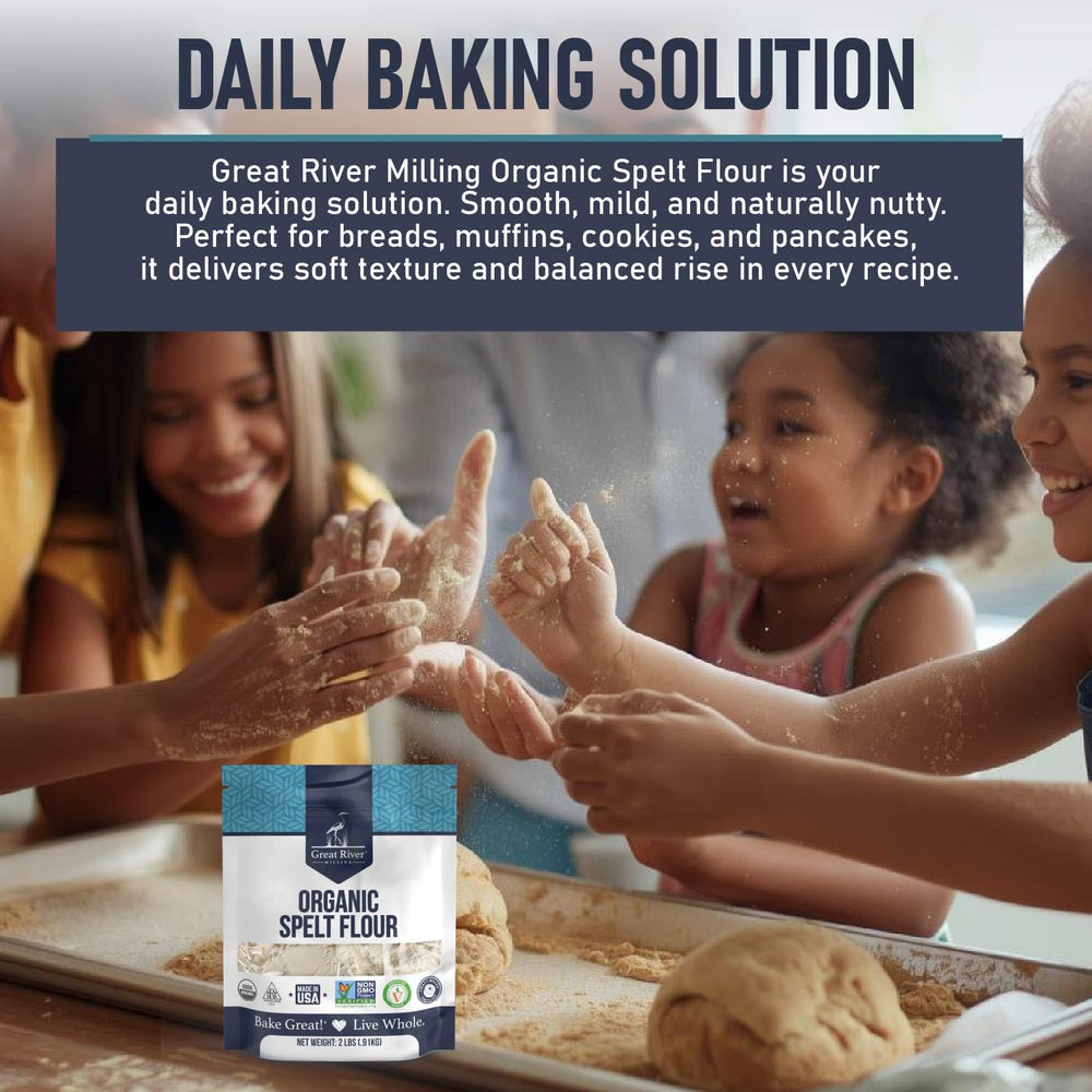Great River Milling etiqueta con certificaciones USDA Organic y Kosher, confianza