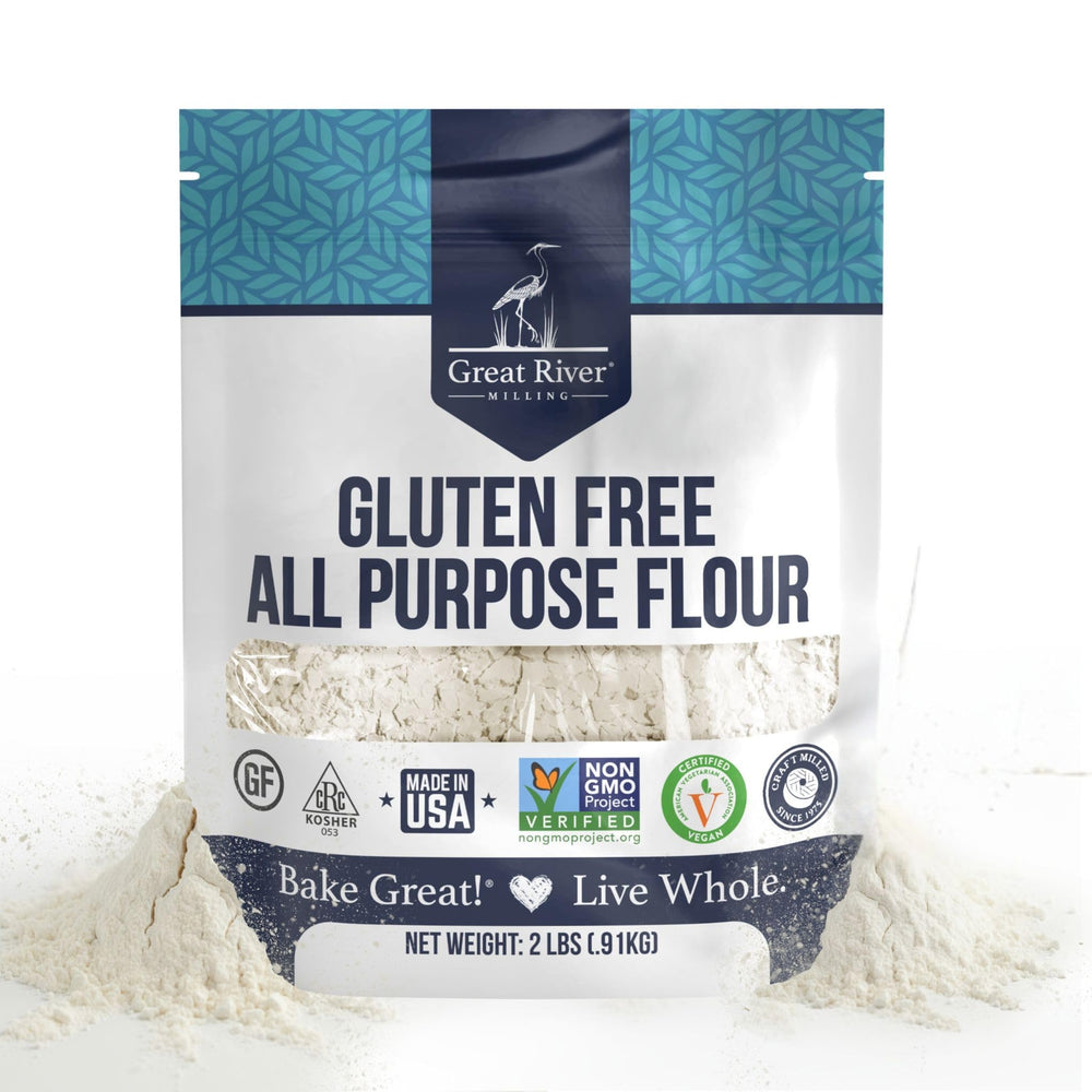 Great River Milling paquete frontal 2 lb, presentación clara y beneficios
