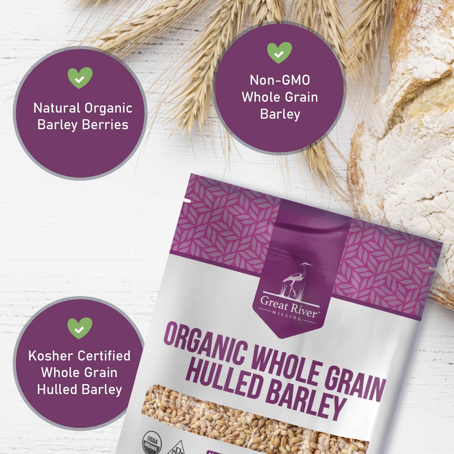 Great River Milling porridge de cebada en tazón, desayuno caliente y nutritivo