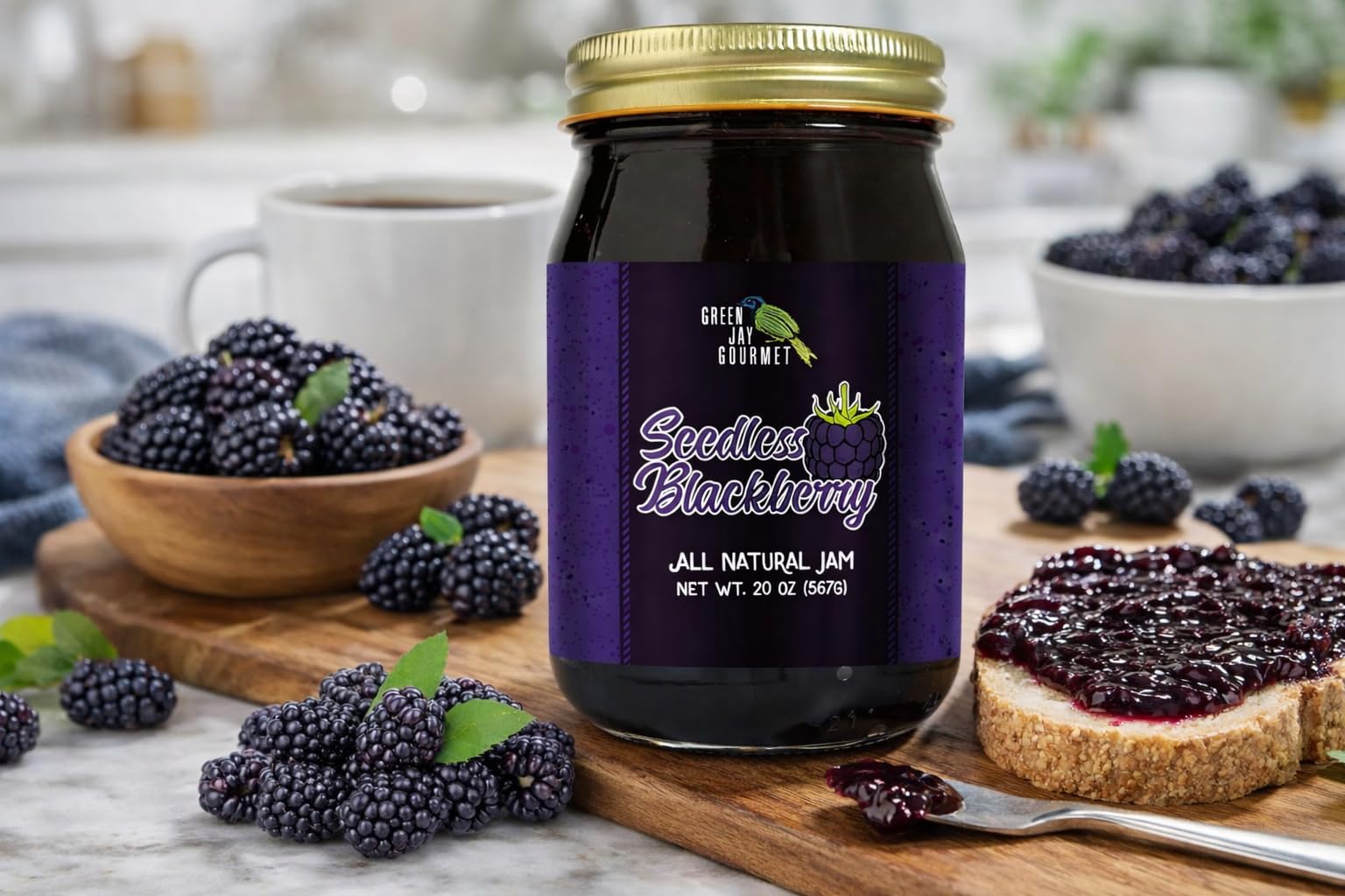 Green Jay Gourmet mermelada untada en tostada, aporte sabroso al desayuno