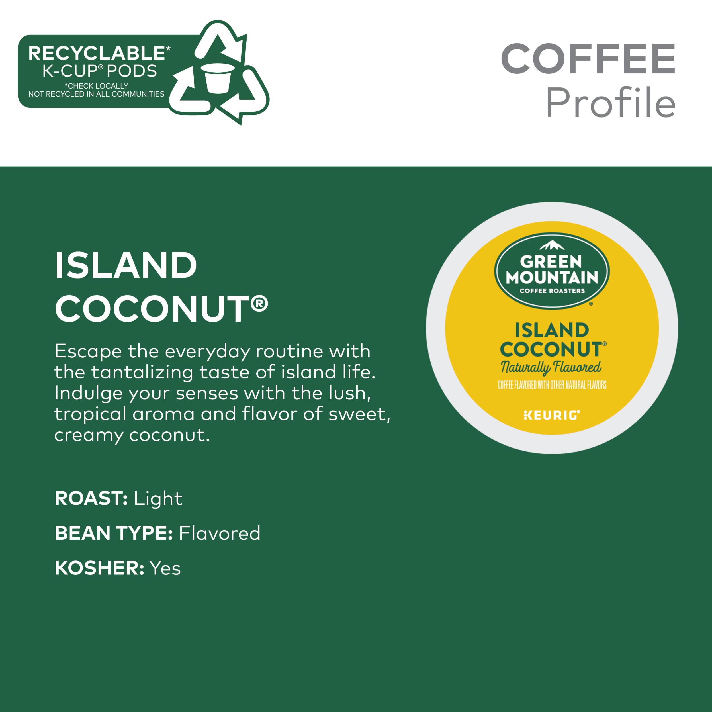 Green Mountain Coffee Roasters cápsula K-Cup en primer plano que garantiza frescura