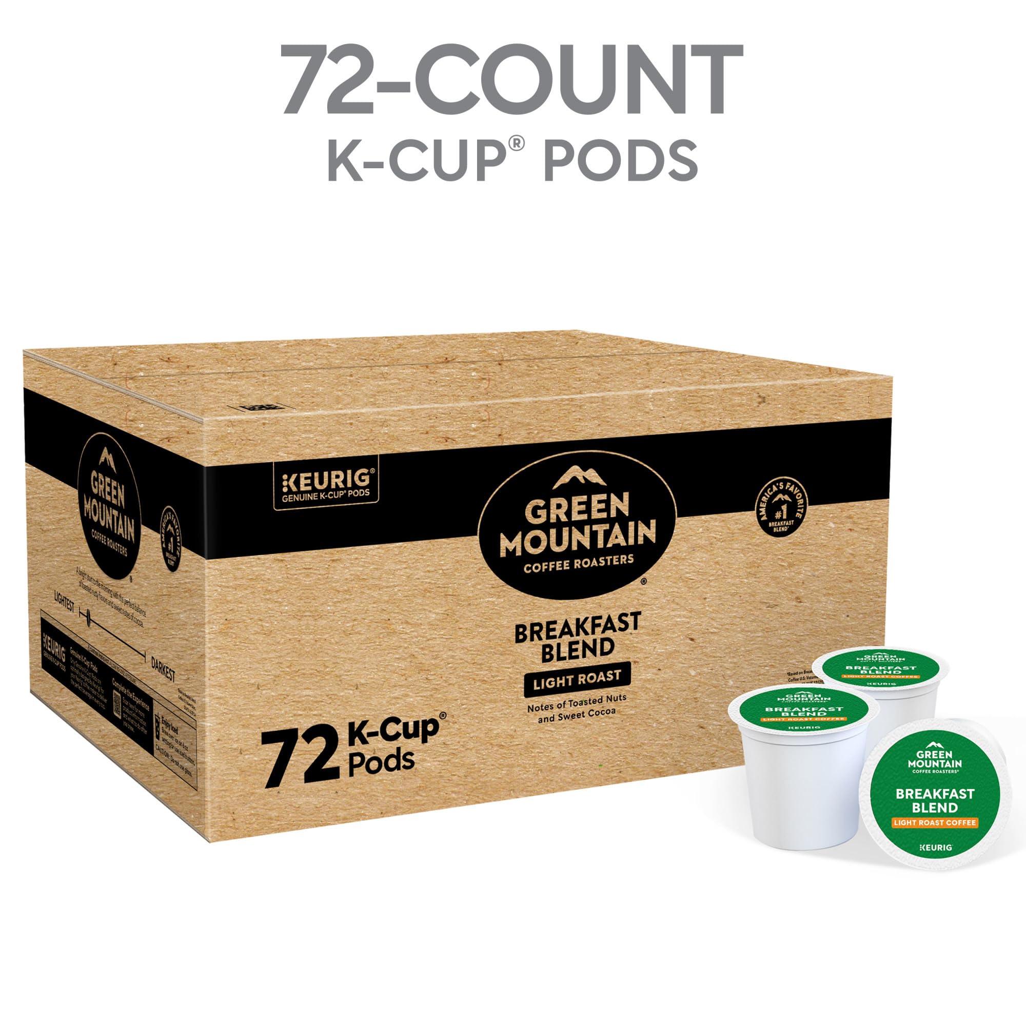 Green Mountain Coffee Roasters cápsulas vertidas junto a una taza para servicio rápido