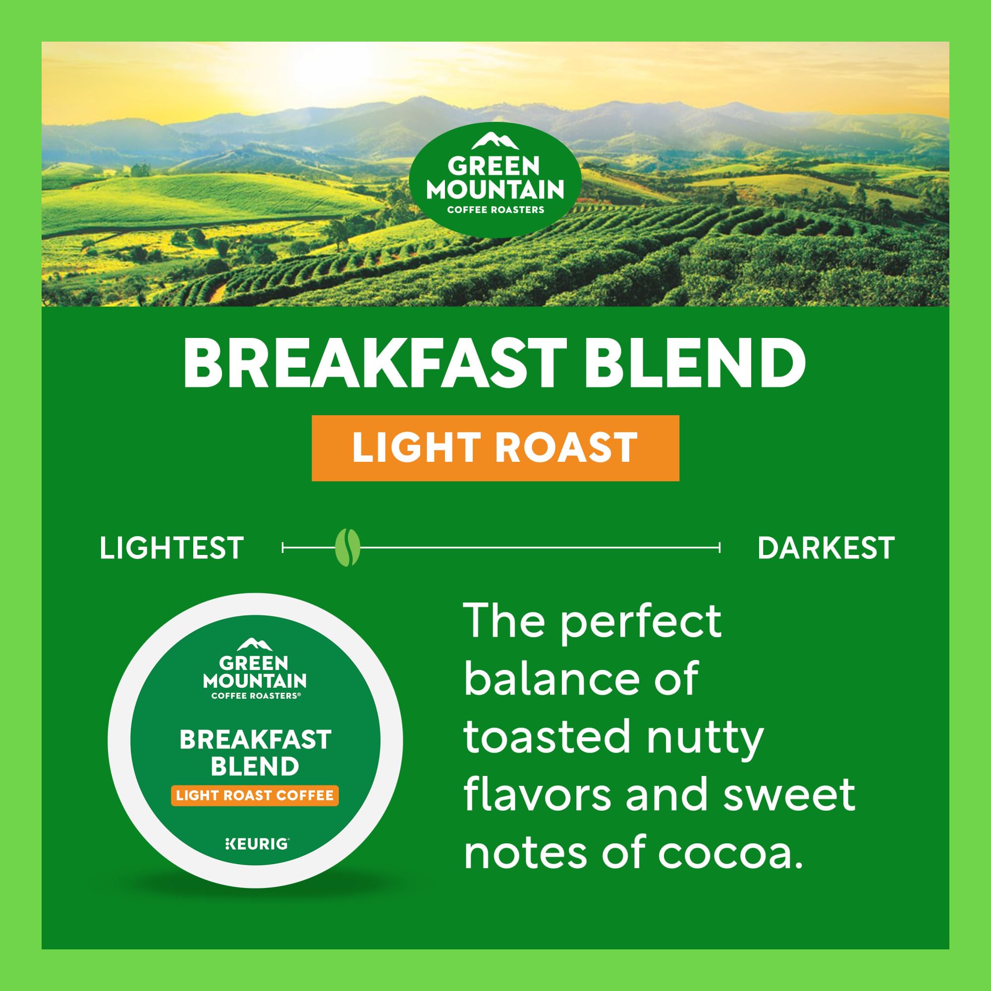 Green Mountain Coffee Roasters cápsulas junto a una cafetera Keurig mostrando compatibilidad