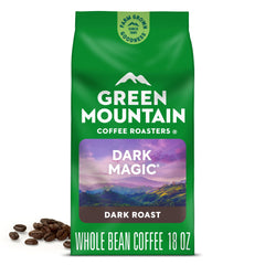 Green Mountain Coffee Roasters bolsa Dark Magic frontal mostrando tamaño y marca