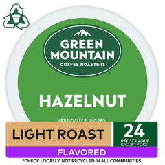 Green Mountain Coffee Roasters cápsula colocada en máquina Keurig lista para preparar