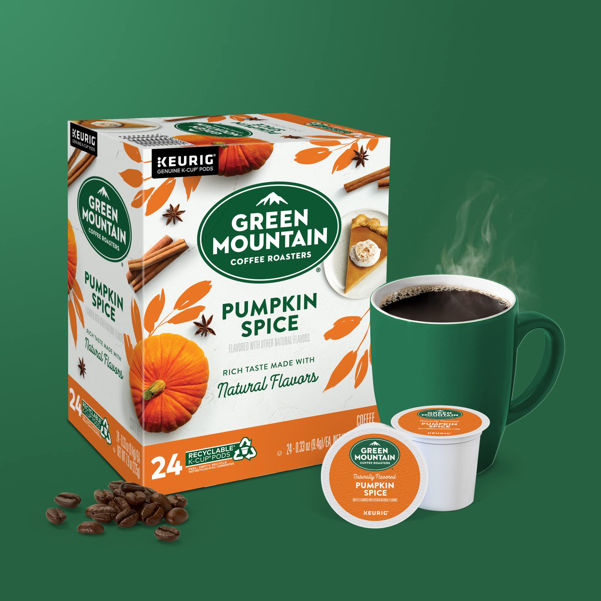 Green Mountain Coffee Roasters cápsula colocada en cafetera Keurig compatible