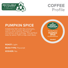 Green Mountain Coffee Roasters etiqueta con información de tueste claro y especias