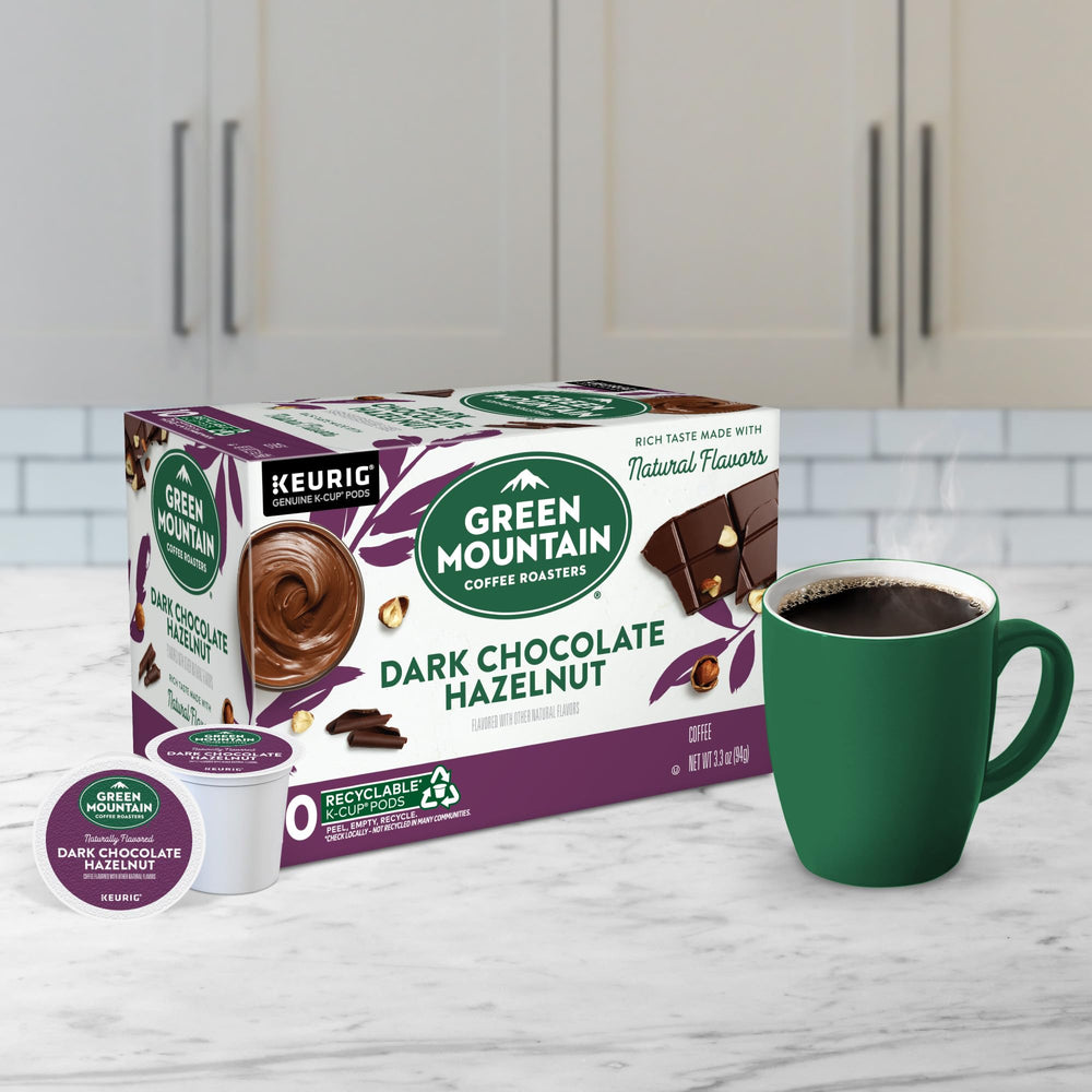 Green Mountain Coffee Roasters cápsula insertada en Keurig demostrando compatibilidad fácil
