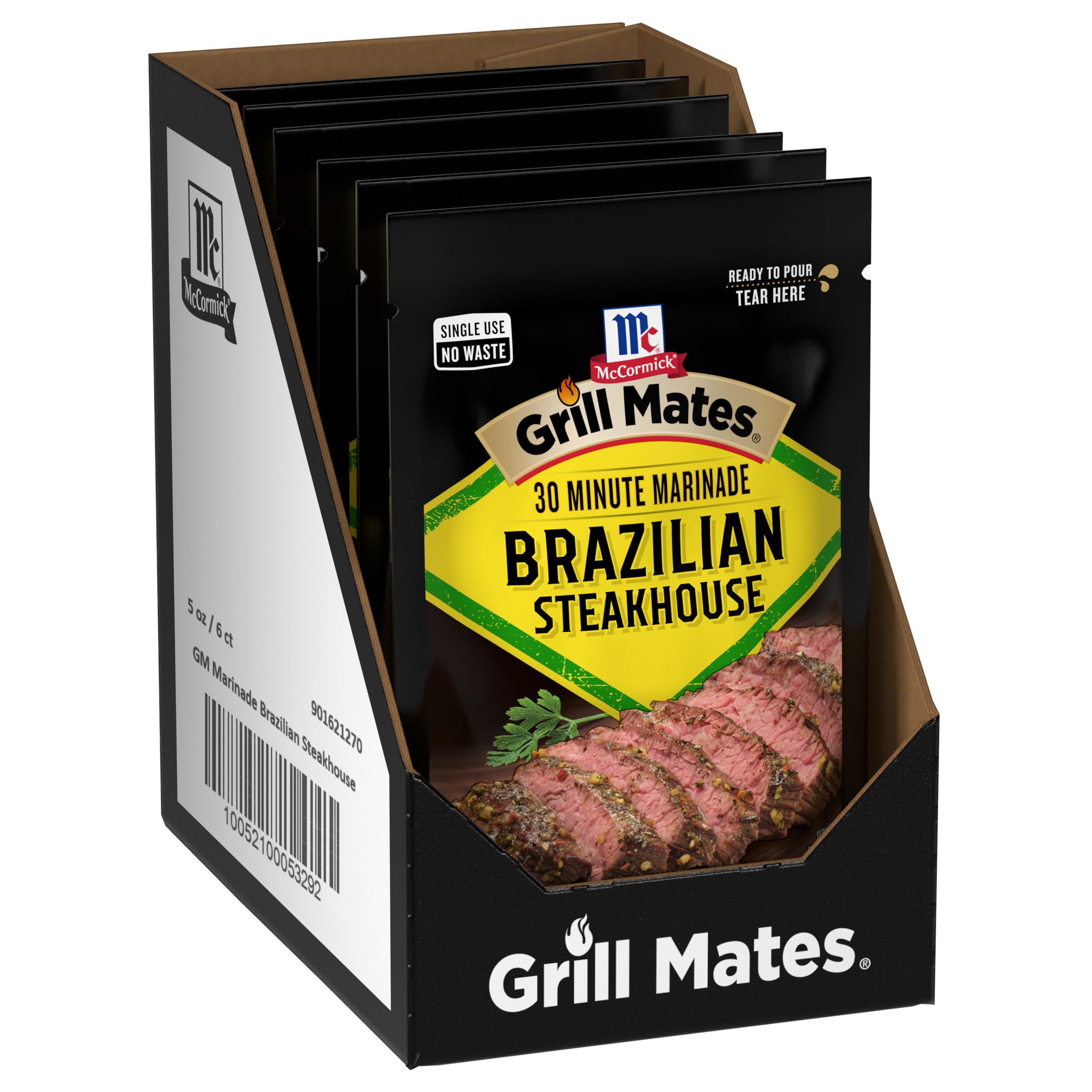 Grill Mates bolsa frontal mostrando la porción lista para usar y conveniencia