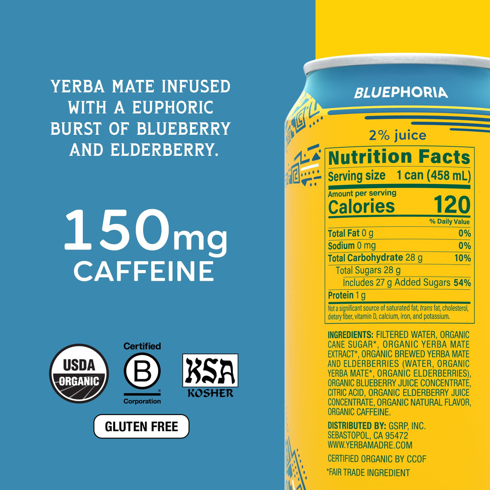 Guayaki Yerba Madre lata en mano para comparar tamaño y fácil transporte