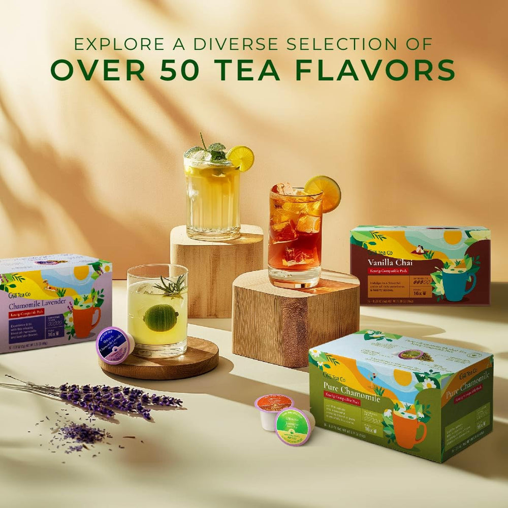 Gya Tea Co caja abierta con 16 pods para consumo prolongado