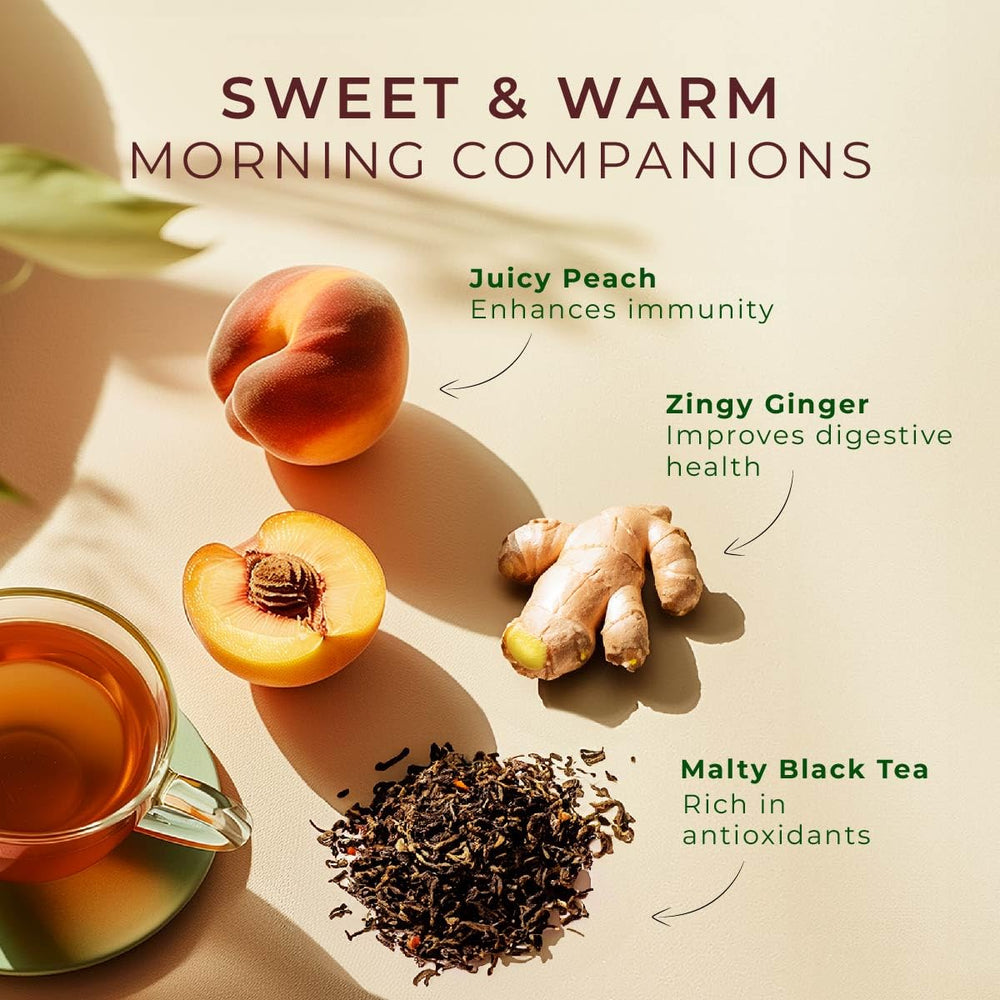 Gya Tea Co mezcla de hojas, jengibre y durazno para sabor natural